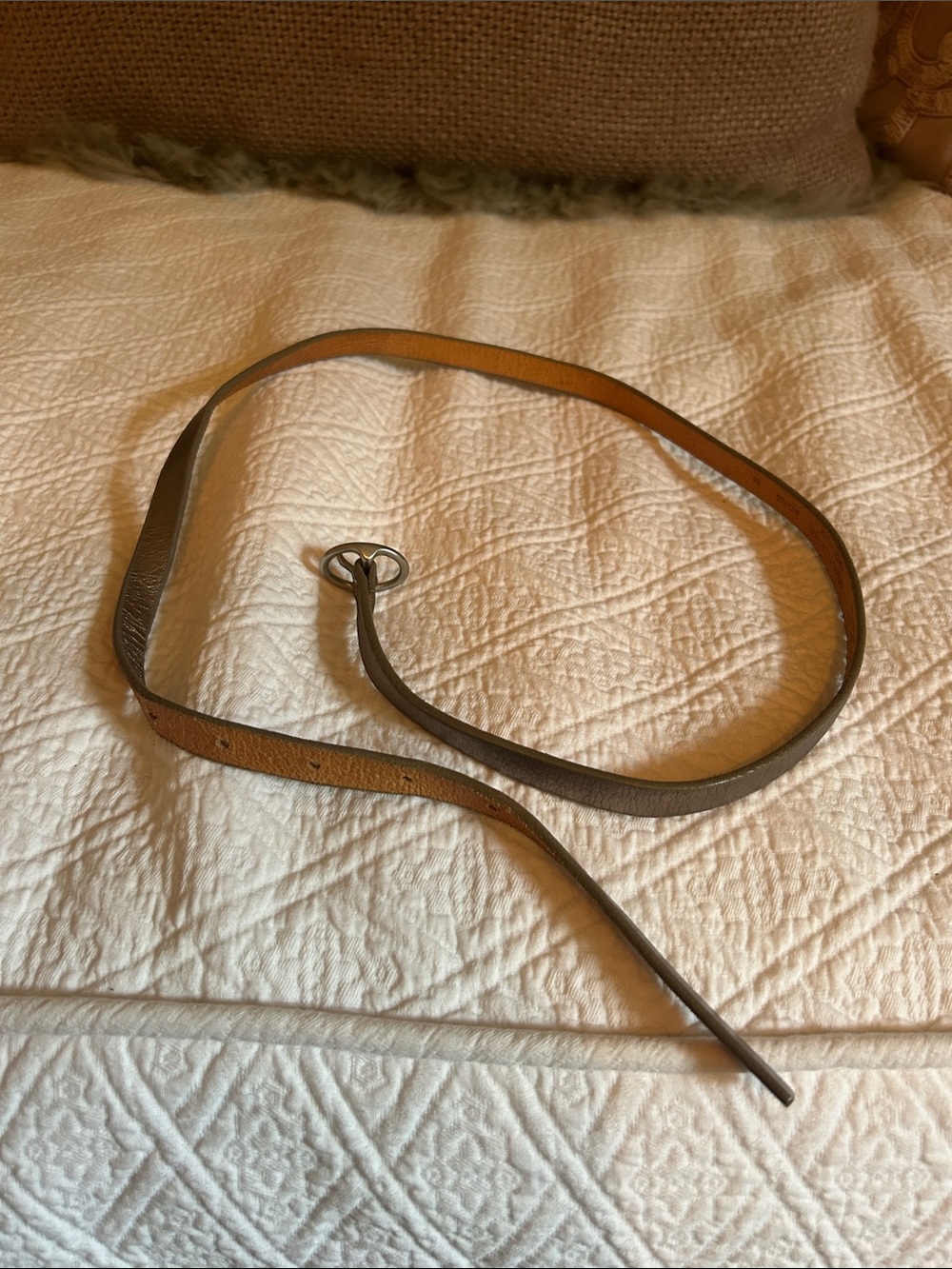 Slim Reversible Leather Belt in Brown and Tan